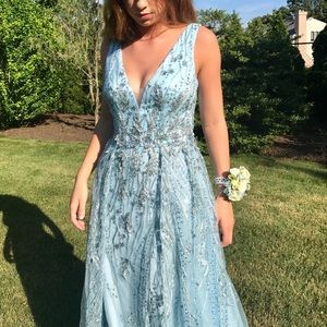 Baby blue prom dress